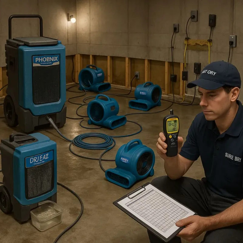 Structural Drying and Dehumidification process in Piperton, TN
